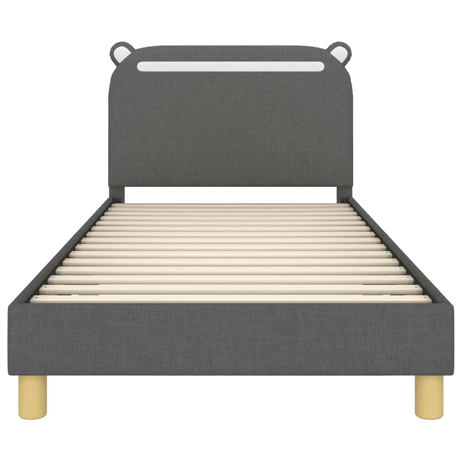 Krevet za djecu s uzglavljem Tamno siva 90 x 200 cm tkanina
