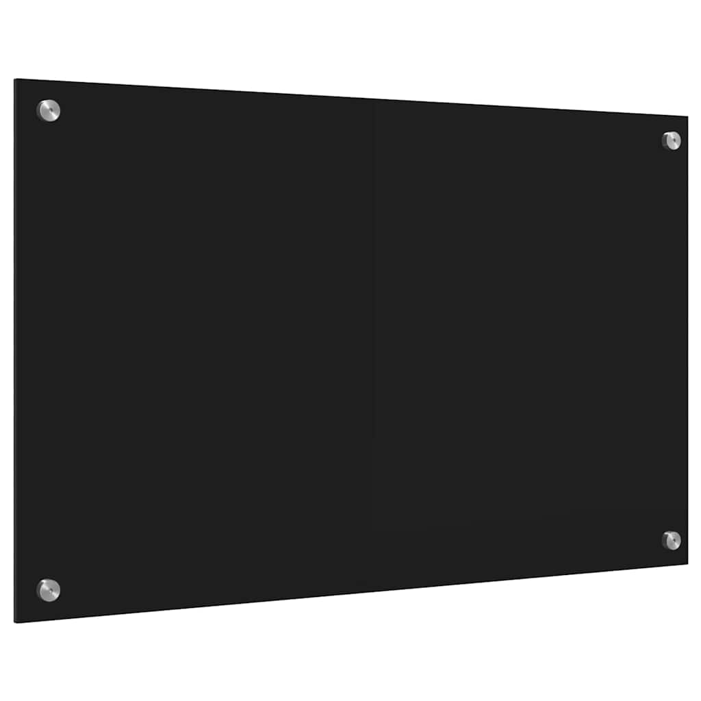 Kuhinjski zid Crna 80 x 50 cm Staklo otporno na udarce