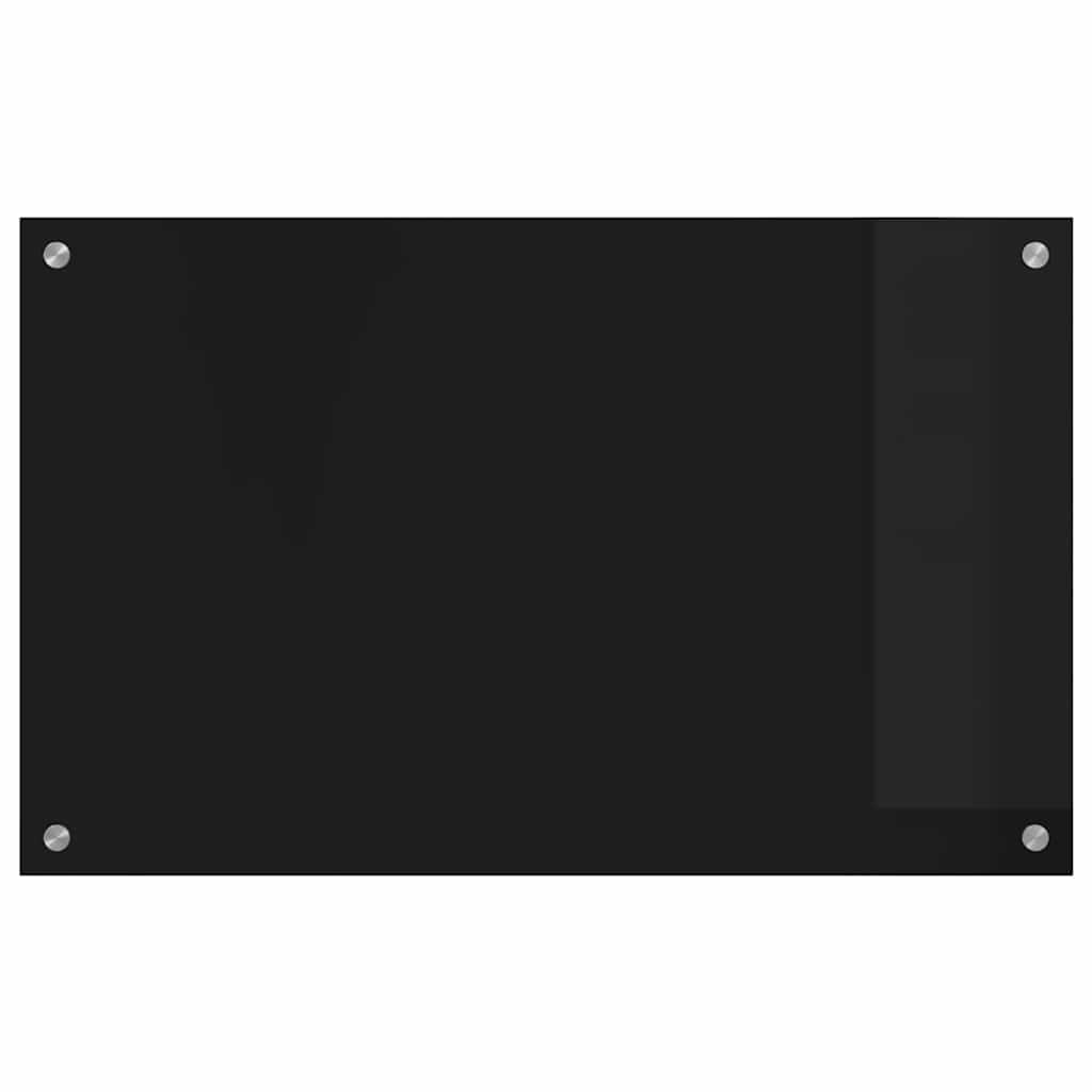 Kuhinjski zid Crna 80 x 50 cm Staklo otporno na udarce