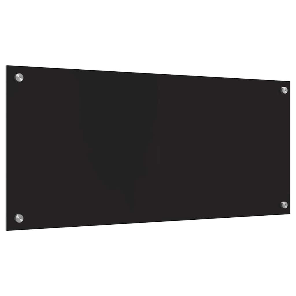 Kuhinjski zid Crna 90 x 40 cm Staklo otporno na udarce