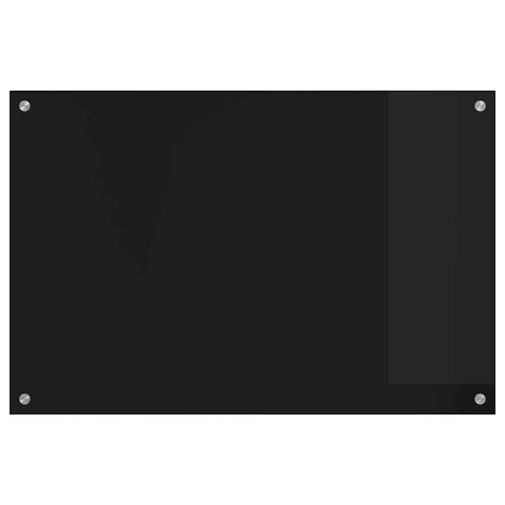 Kuhinjski zid Crna 90 x 60 cm Staklo otporno na udarce