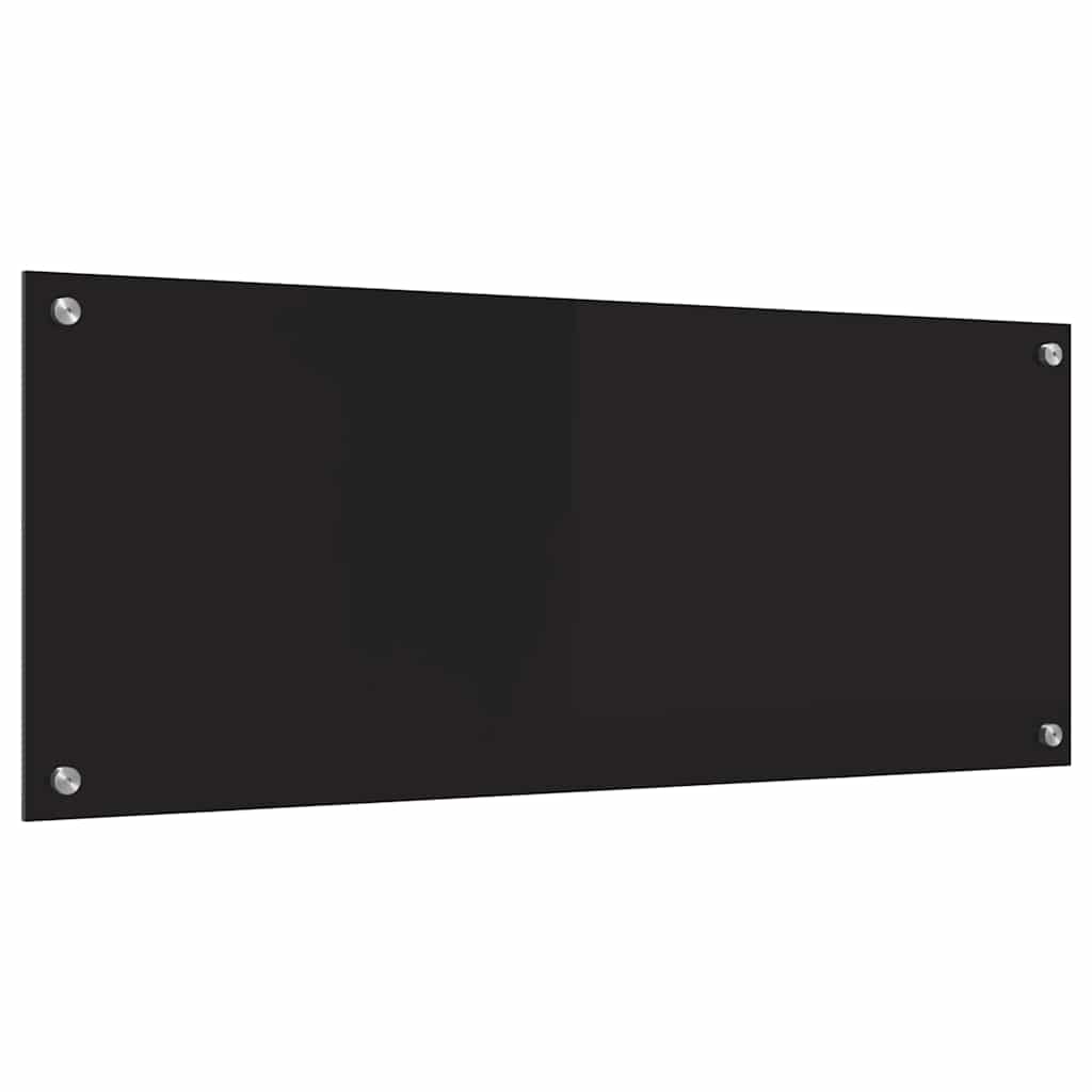 Kuhinjski zid Crna 100 x 40 cm Staklo otporno na udarce