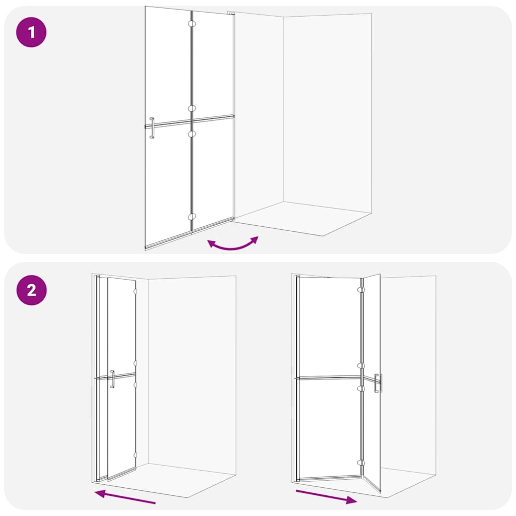 Walk-In zid za tuširanje Crna 120 x 6,5 x 190 cm