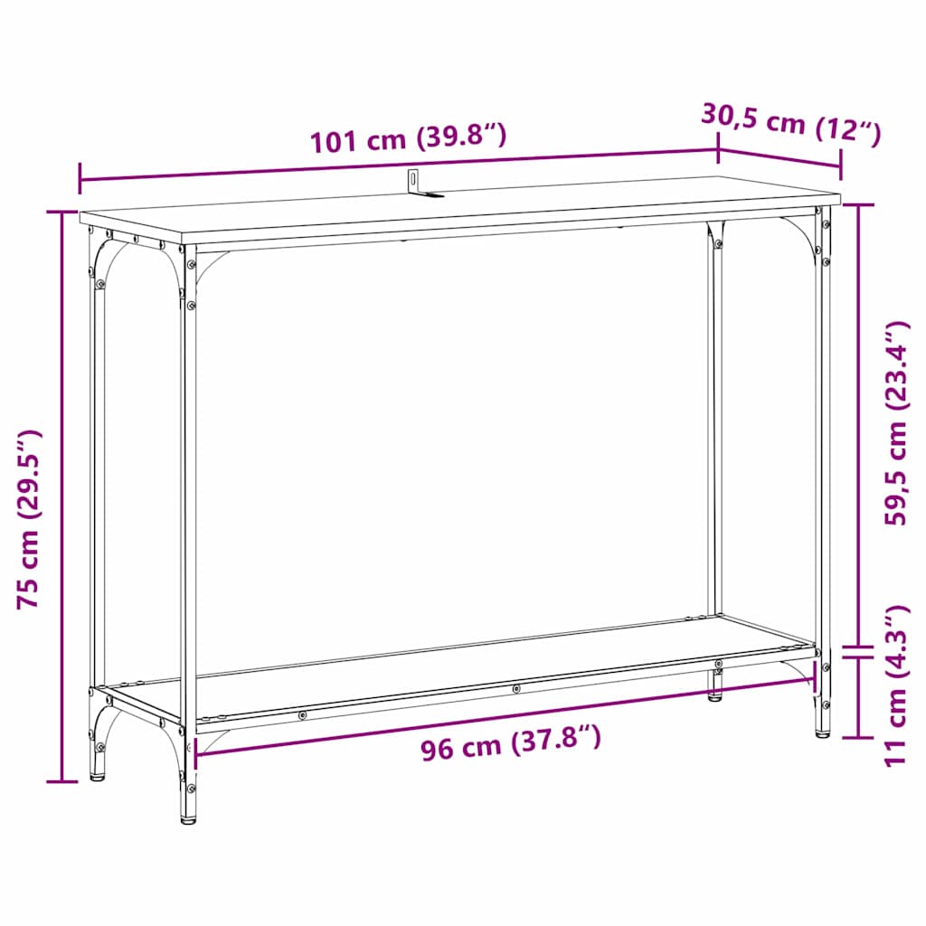 Konzolna stolica s policom Staro drvo 101 x 30.5 x 75 cm