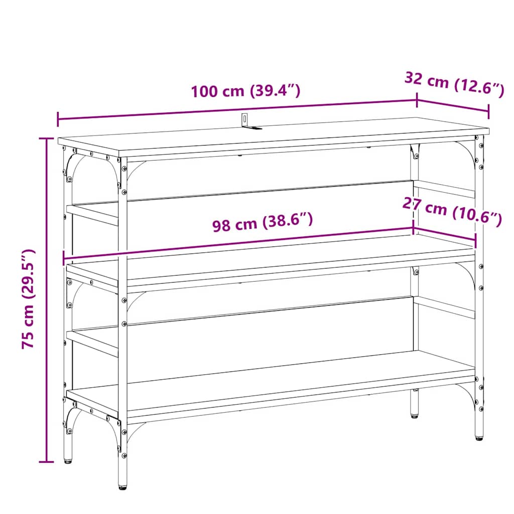Konzolna stolica Staro drvo 100 x 32 x 75 cm Konstruirano drvo