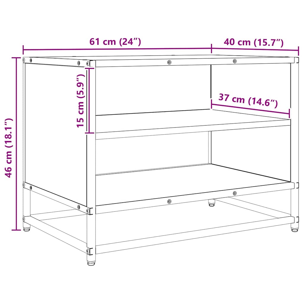 TV Jedinice Crni hrast 61 x 40 x 46 cm Konstruirano drvo
