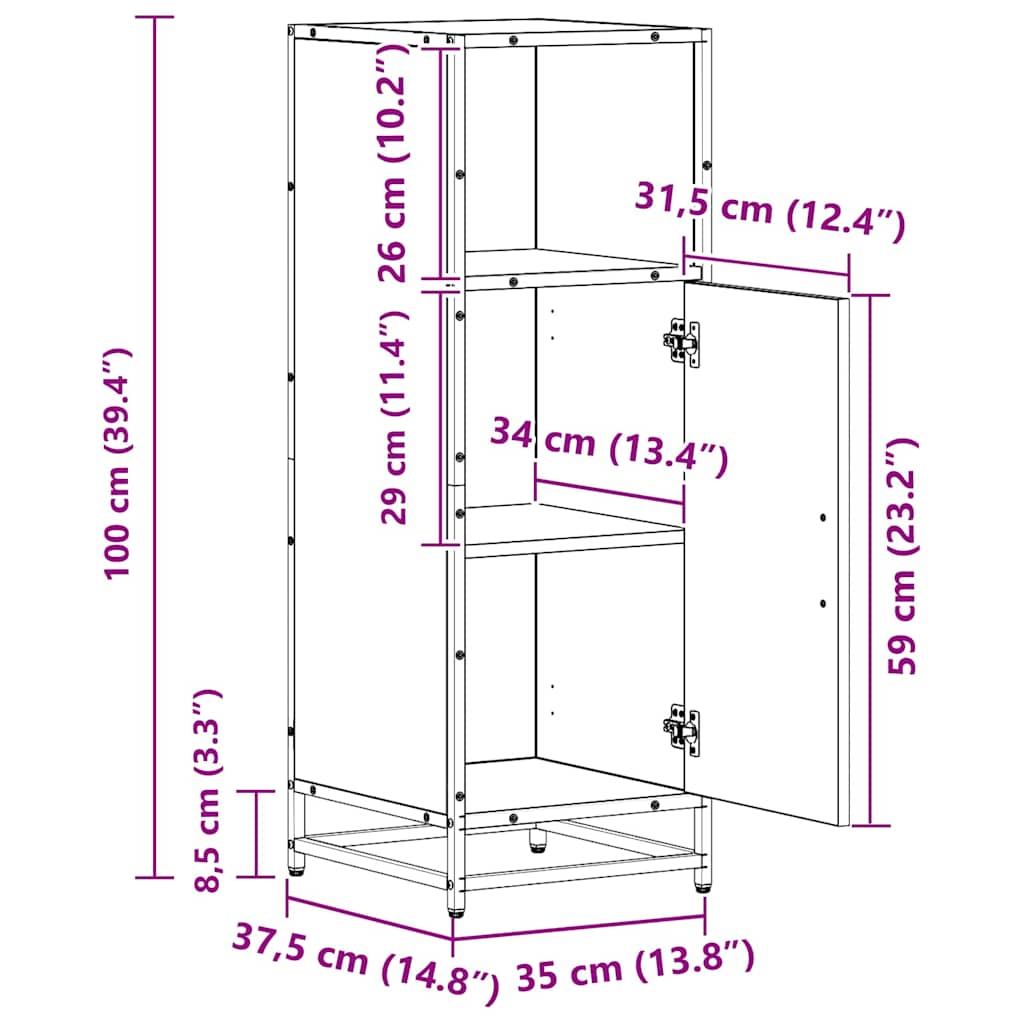 Set namještaja za kupaonicu Crni hrast 35 x 37,5 x 100 cm