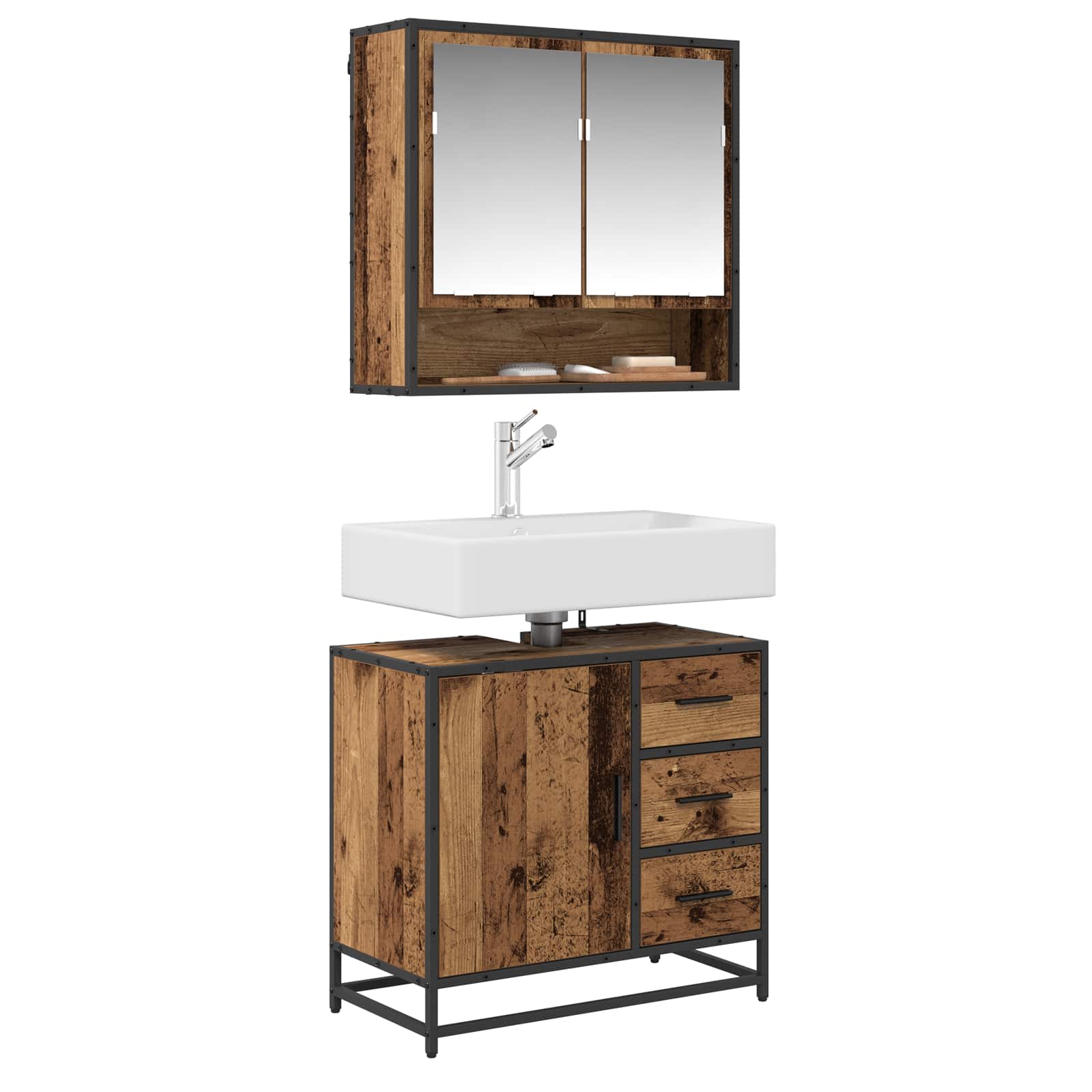 Kupaonski ormar Staro drvo 65 x 33 x 60 cm Konstruirano drvo