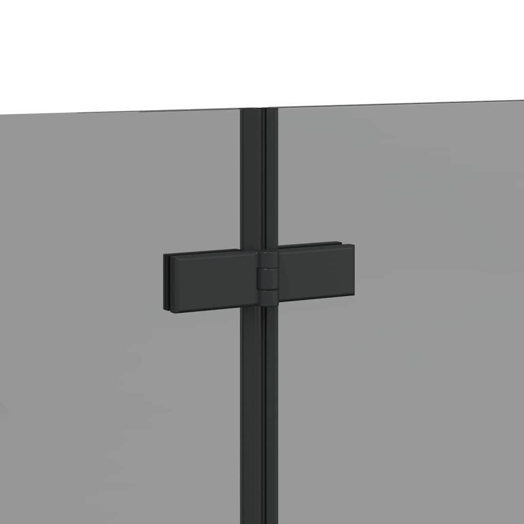 Ograda za tuš Crna 120 x 68 x 130 cm ESG staklo i aluminij
