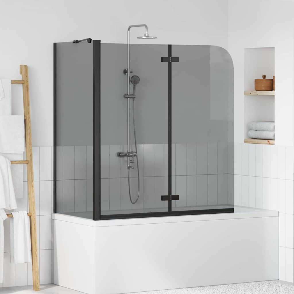 Ograda za tuš Crna 120 x 68 x 130 cm ESG staklo i aluminij