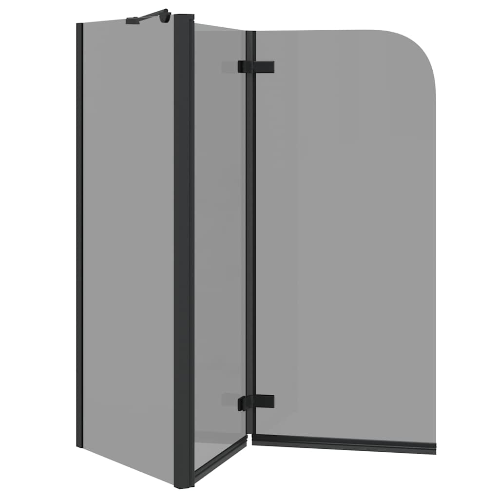 Ograda za tuš Crna 120 x 68 x 130 cm ESG staklo i aluminij