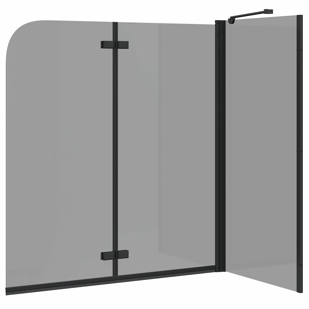 Ograda za tuš Crna 120 x 68 x 130 cm ESG staklo i aluminij