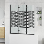 Ograda za tuš Crna i prozirna 130 x 130 cm