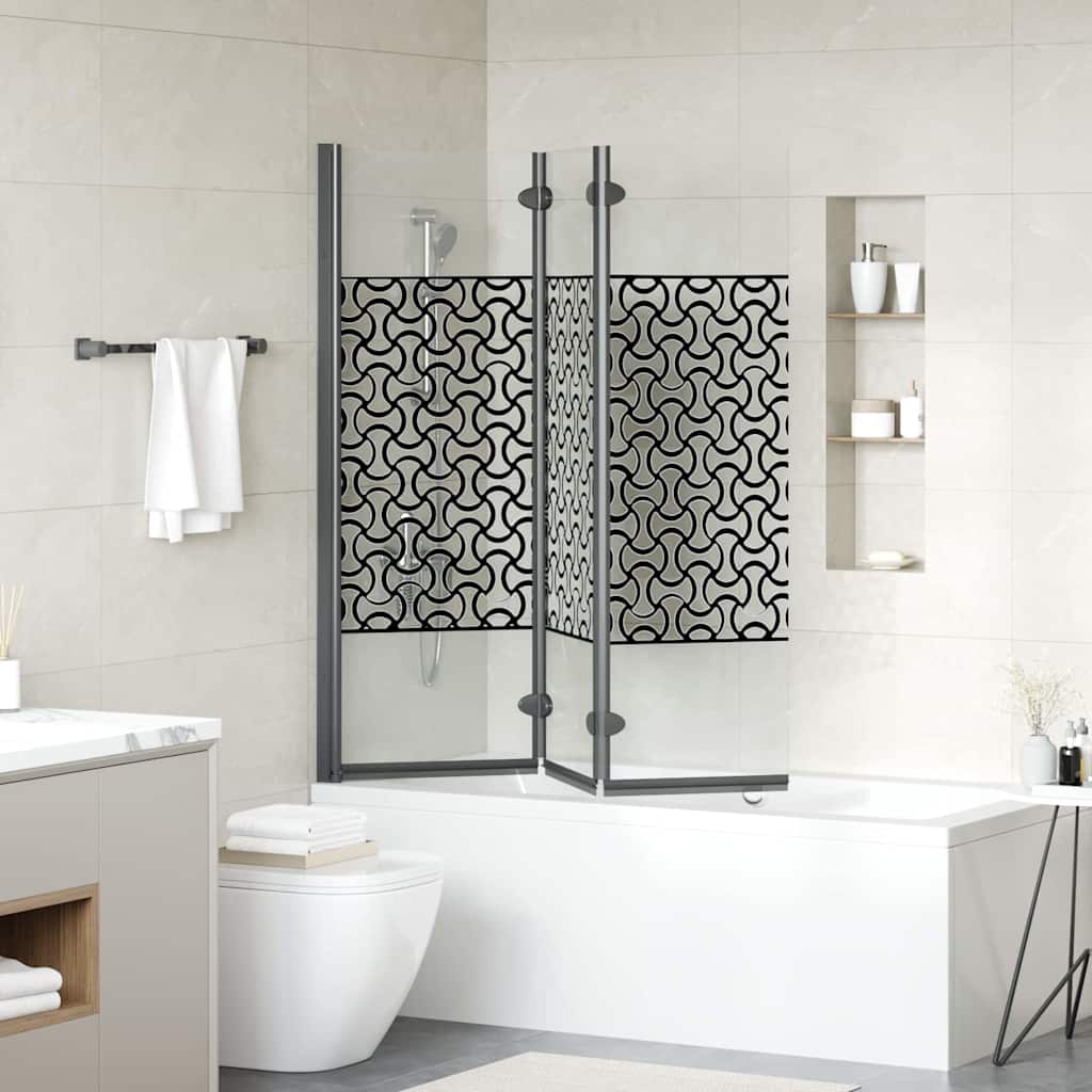 Ograda za tuš Crna i prozirna 130 x 130 cm