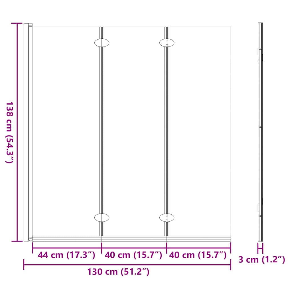 Ograda za tuš Crna i prozirna 130 x 130 cm
