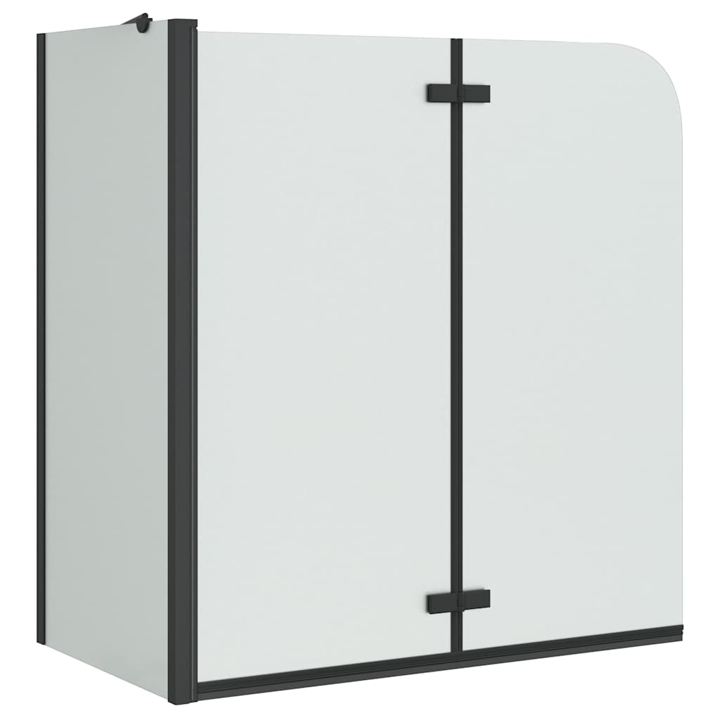 Ograda za tuš Crna 120 x 68 x 130 cm ESG staklo i aluminij