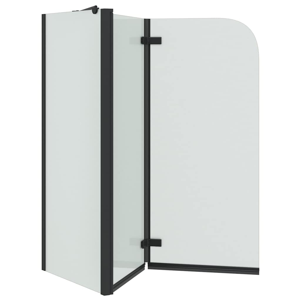 Ograda za tuš Crna 120 x 68 x 130 cm ESG staklo i aluminij