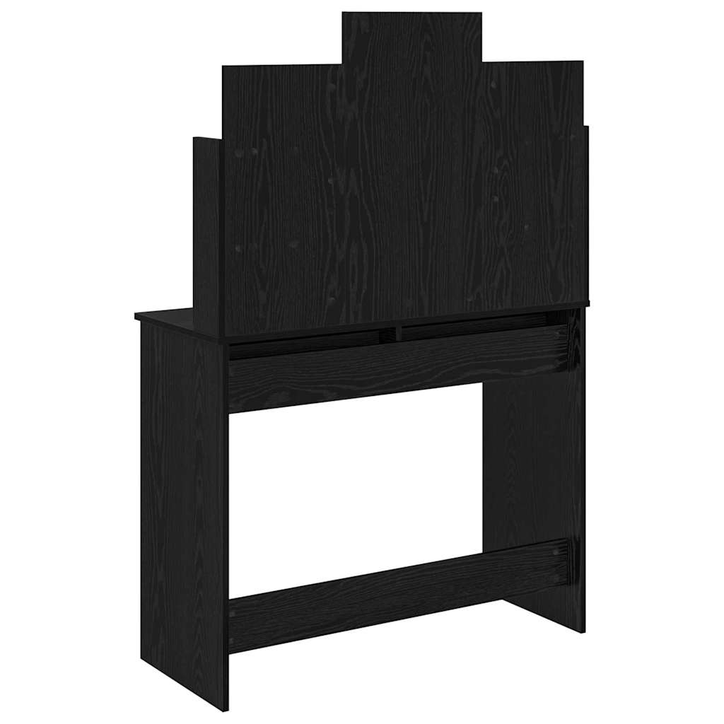 Toaletni stol s ogledalom s policom Crni hrast 96 x 39 x 142 cm