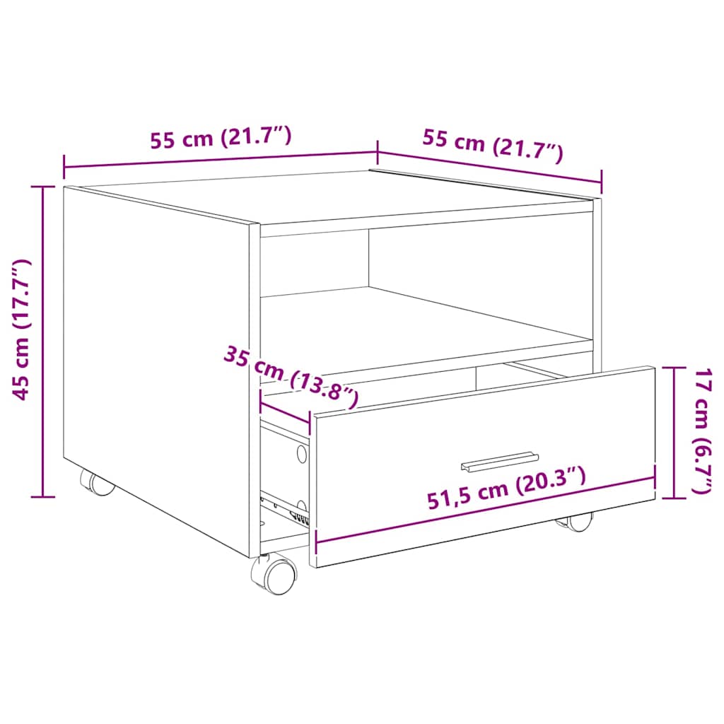 Kava Stol Staro drvo 55 x 55 x 45cm Konstruirano drvo