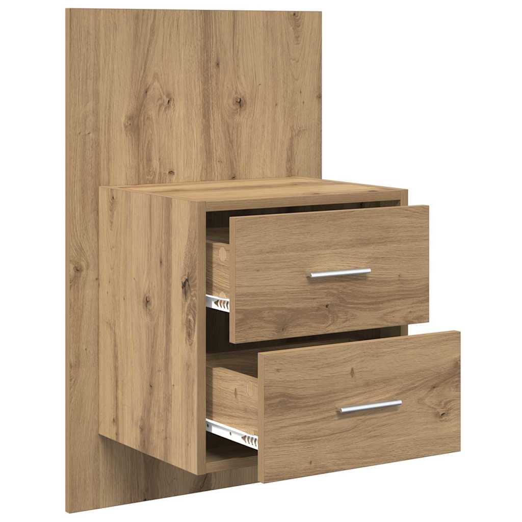 Wall-mounted noćni ormarić s ladicama 2 pcs Umjetnički hrast