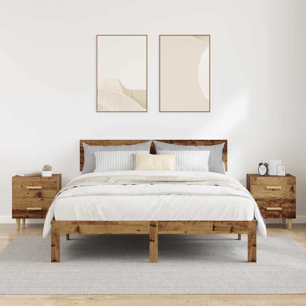 Ormarić za krevet s ladicama 2 pcs Staro drvo 40 x 35 x 47.5cm