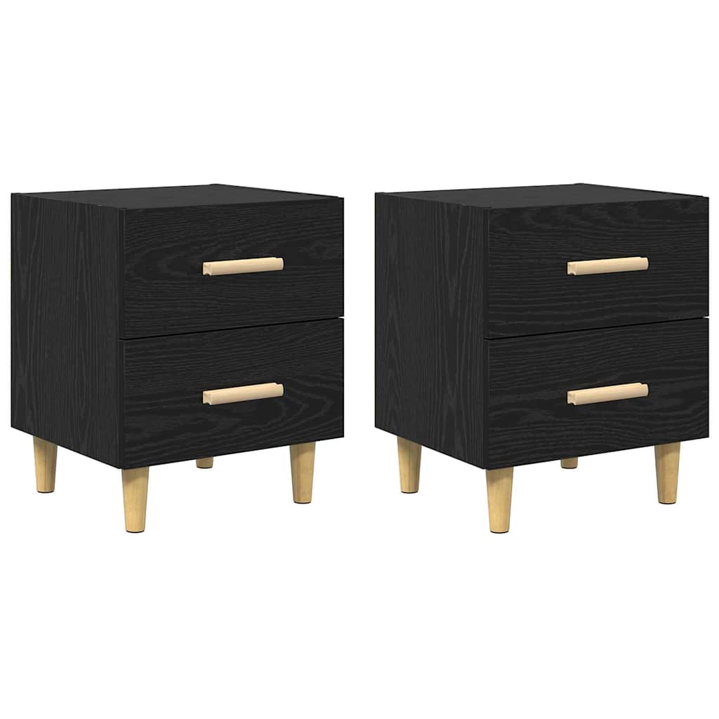 Ormarić za krevet s ladicama 2 pcs Crni hrast 40 x 35 x 47.5cm