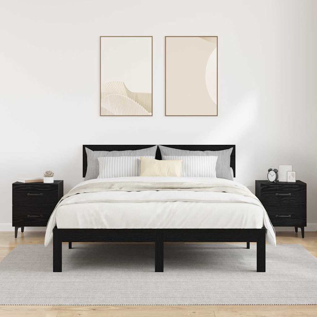 Ormarić za krevet s ladicama 2 pcs Crni hrast 40 x 35 x 47,5 cm