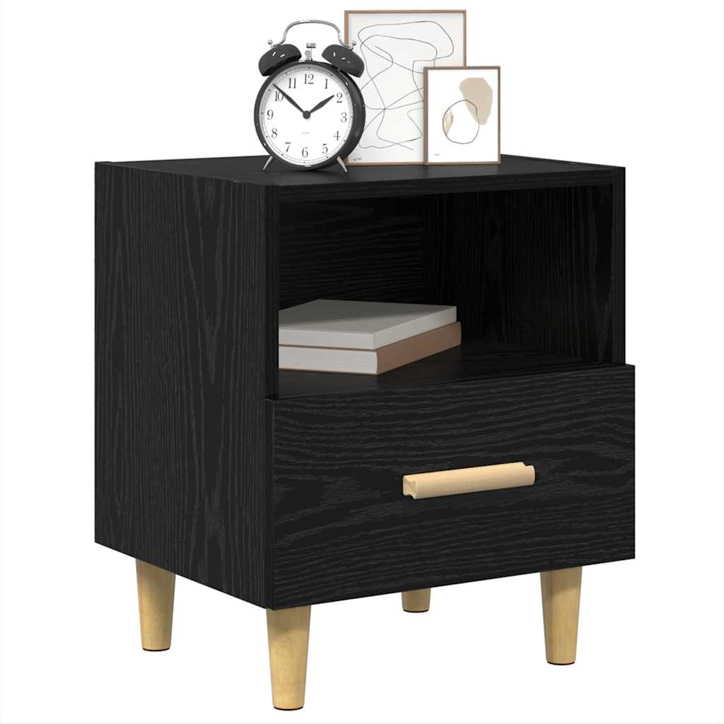 Noćni ormar 2 pcs Crni hrast 40 x 35 x 47 cm Konstruirano drvo