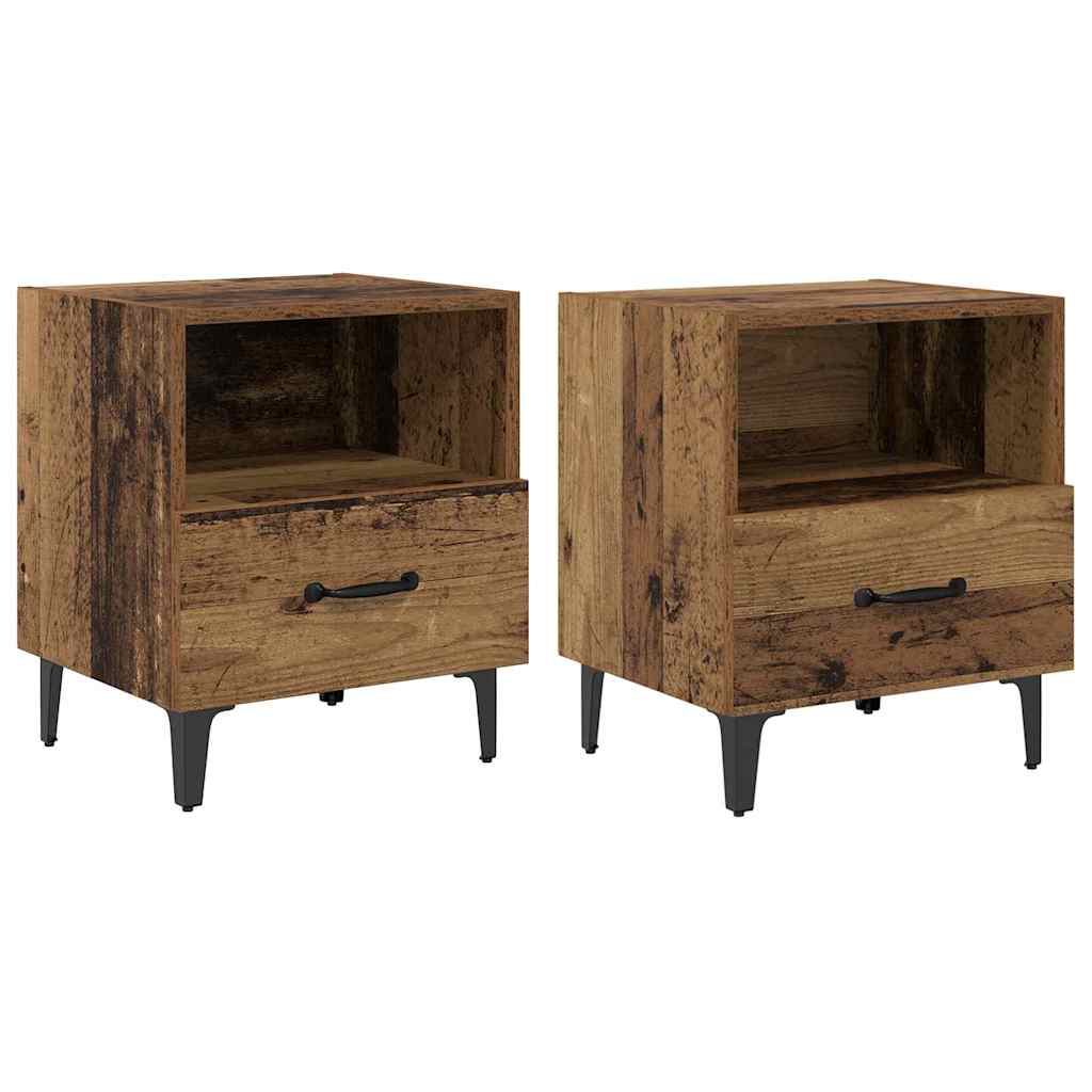 Noćni ormar s ladicama 2 pcs Staro drvo 40 x 35 x 47.5 cm