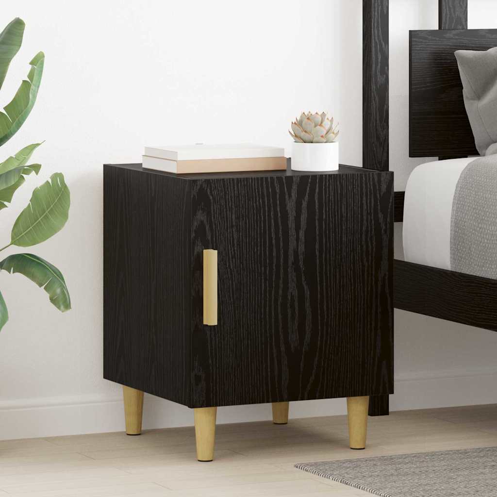 Noćni ormar 2 pcs Crni hrast 40 x 40 x 50 cm Konstruirano drvo