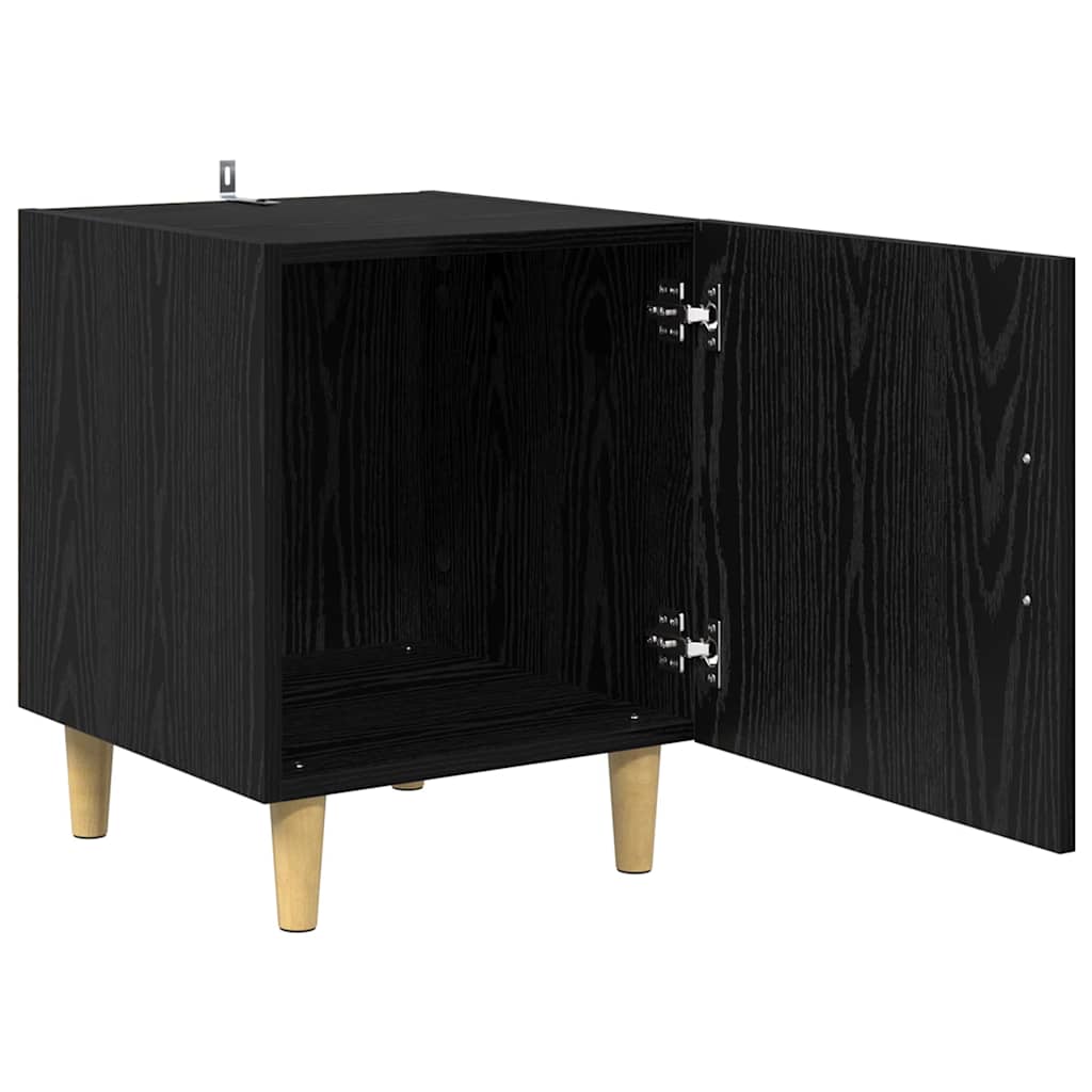 Noćni ormar 2 pcs Crni hrast 40 x 40 x 50 cm Konstruirano drvo