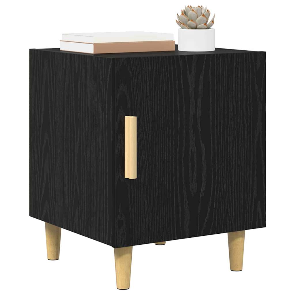 Noćni ormar 2 pcs Crni hrast 40 x 40 x 50 cm Konstruirano drvo