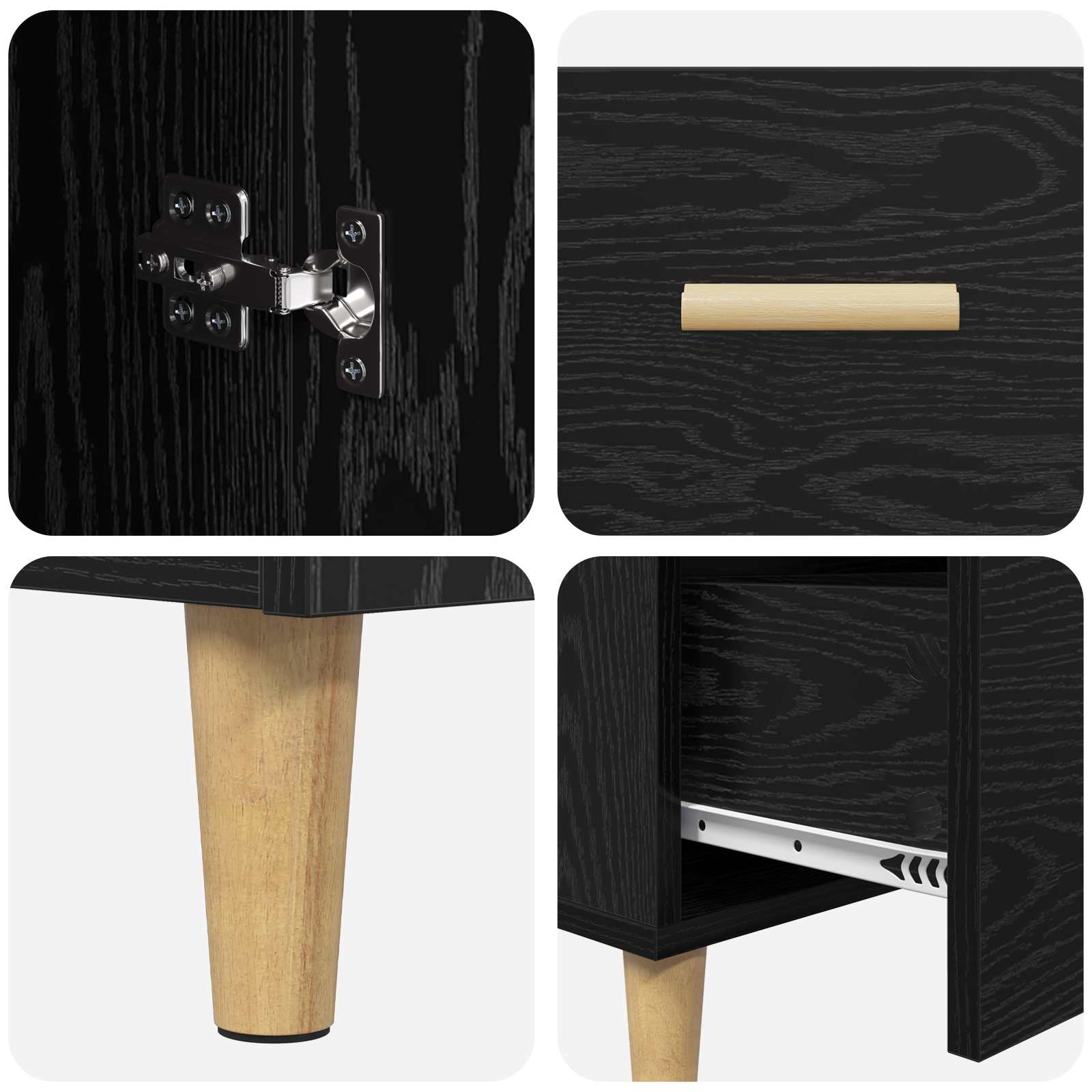 Kreveta Crni hrast 34 x 69.5 x 90 cm Konstruirano drvo