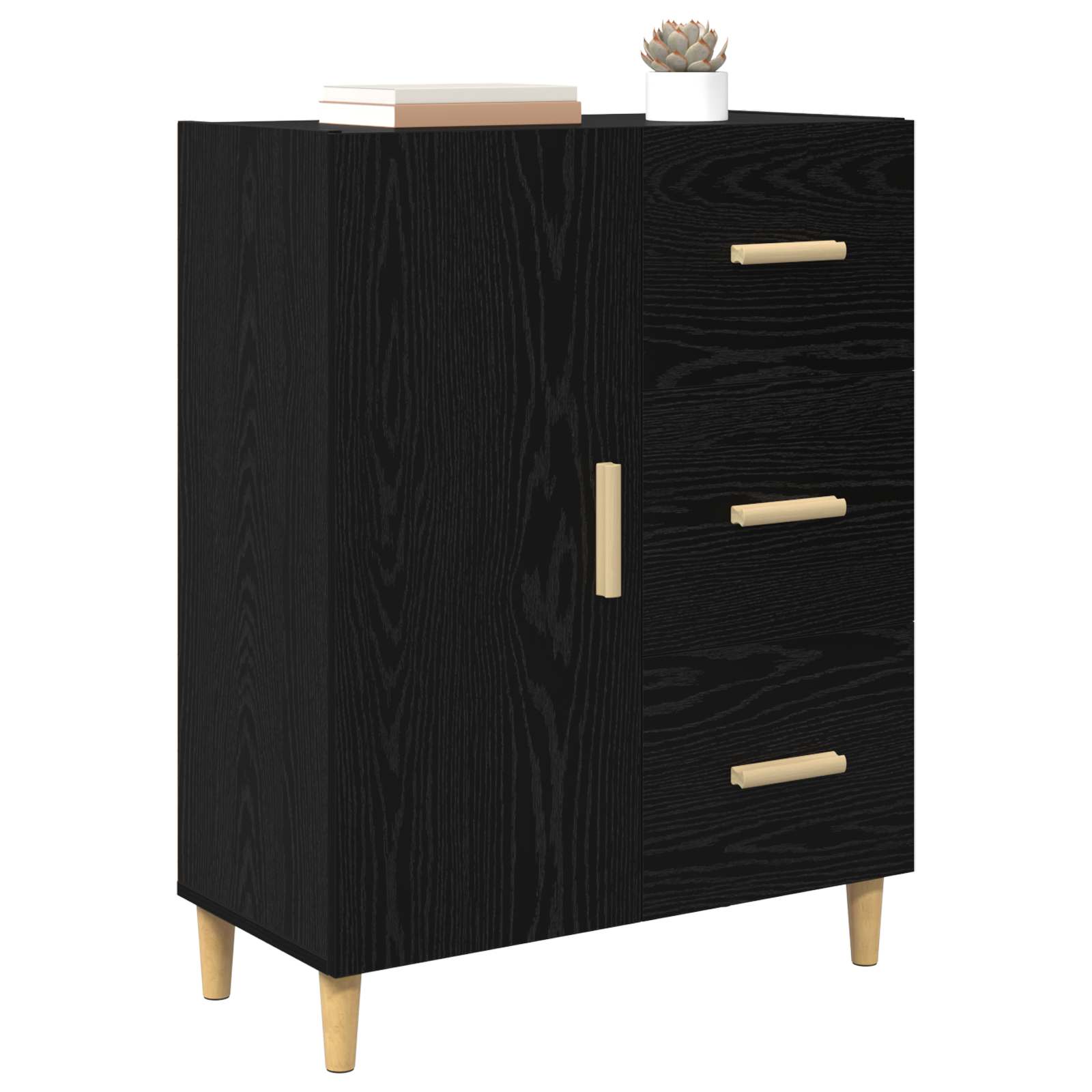 Kreveta Crni hrast 34 x 69.5 x 90 cm Konstruirano drvo