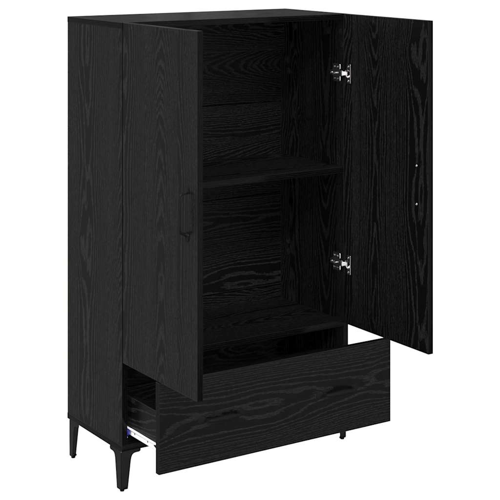 Highboard Crni hrast 70 x 31 x 115 cm Obrađeno drvo i čelik