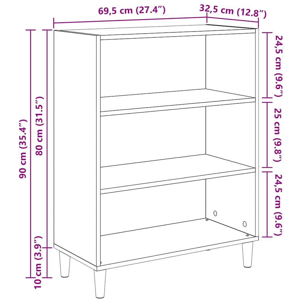 Kreveta Staro drvo 69,5 x 32,5 x 90 cm Konstruirano drvo