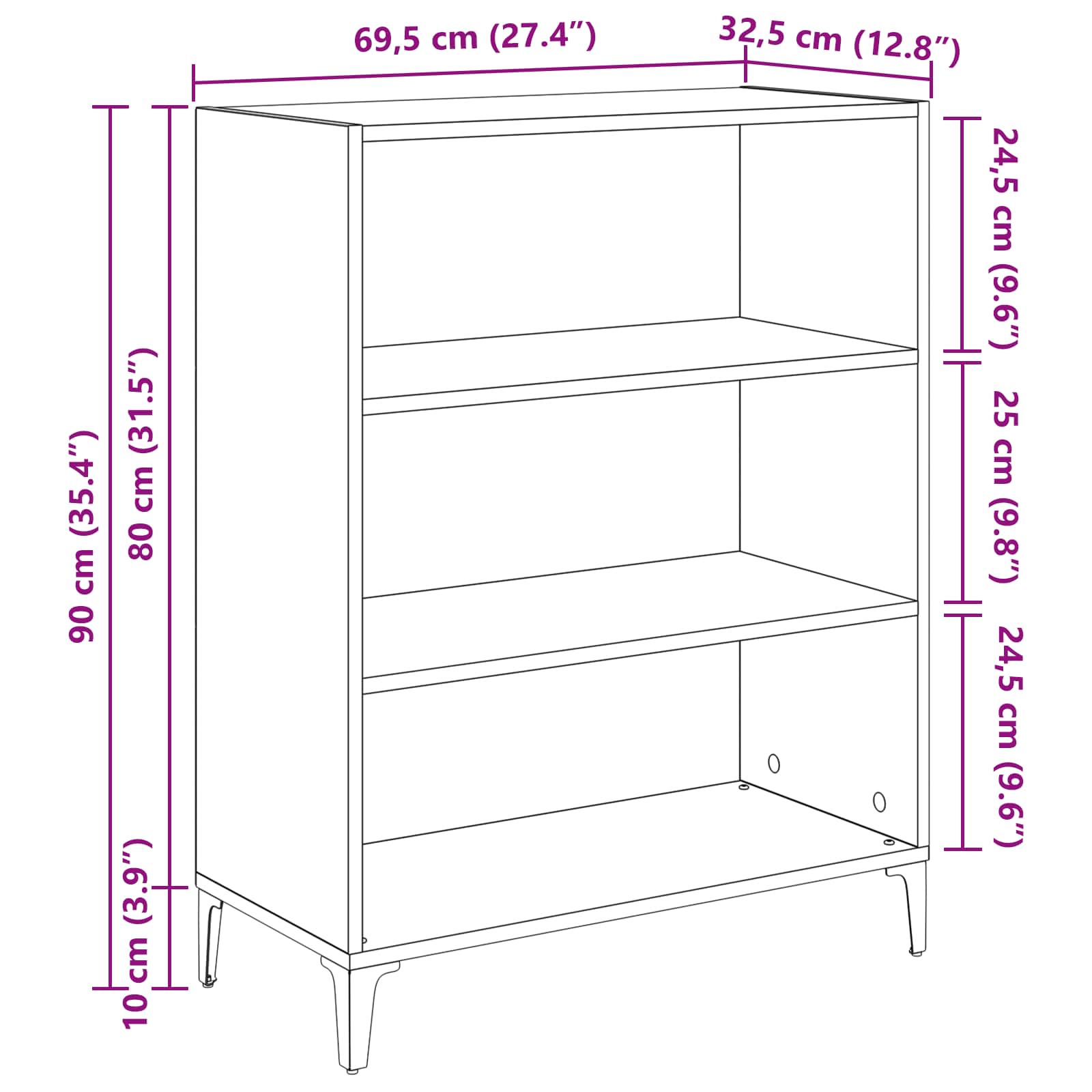 Kreveta Crni hrast 69,5 x 32,5 x 90 cm Konstruirano drvo