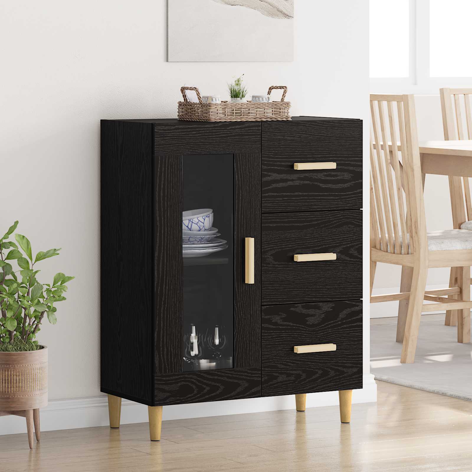 Kreveta Crni hrast 69,5 x 34 x 90 cm Konstruirano drvo