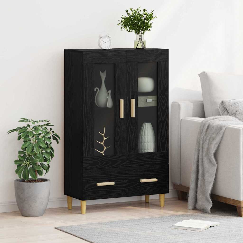 Highboard Crni hrast 70 x 31 x 115 cm Konstruirano drvo