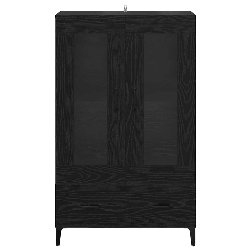 Highboard Crni hrast 70 x 31 x 115 cm Obrađeno drvo i čelik