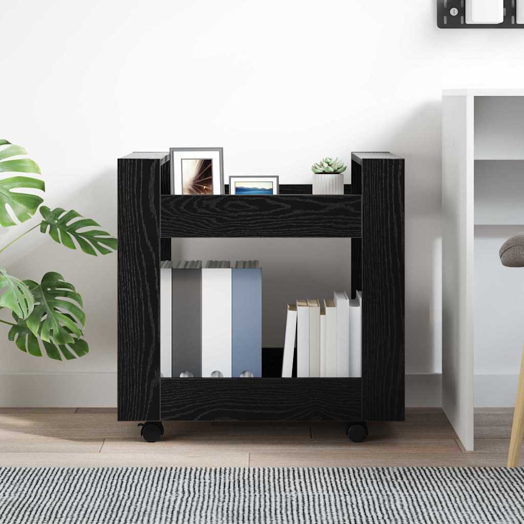 Kolica za stol Crni hrast 60 x 45 x 60 cm Konstruirano drvo