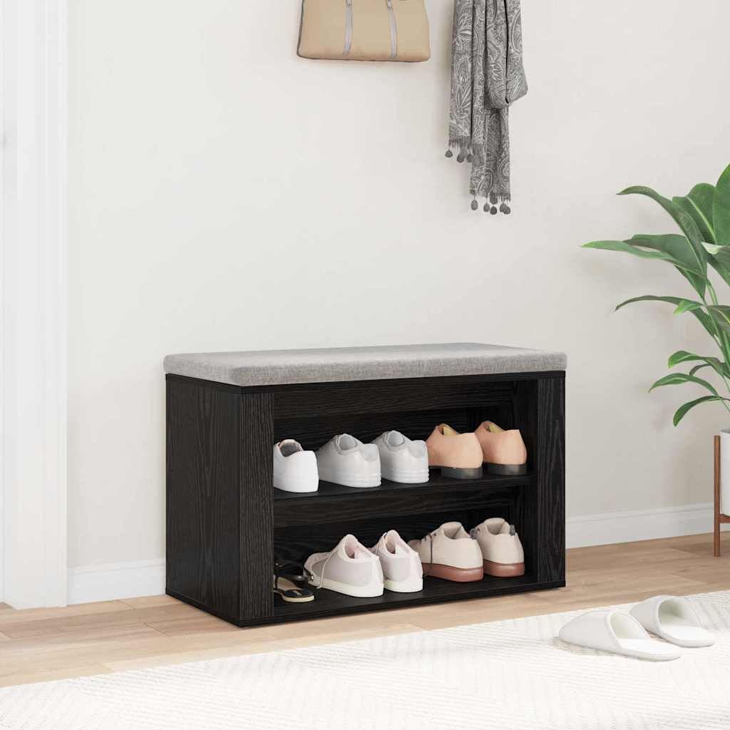 Polica za cipele Crni hrast 75 x 35 x 45 cm Konstruirano drvo