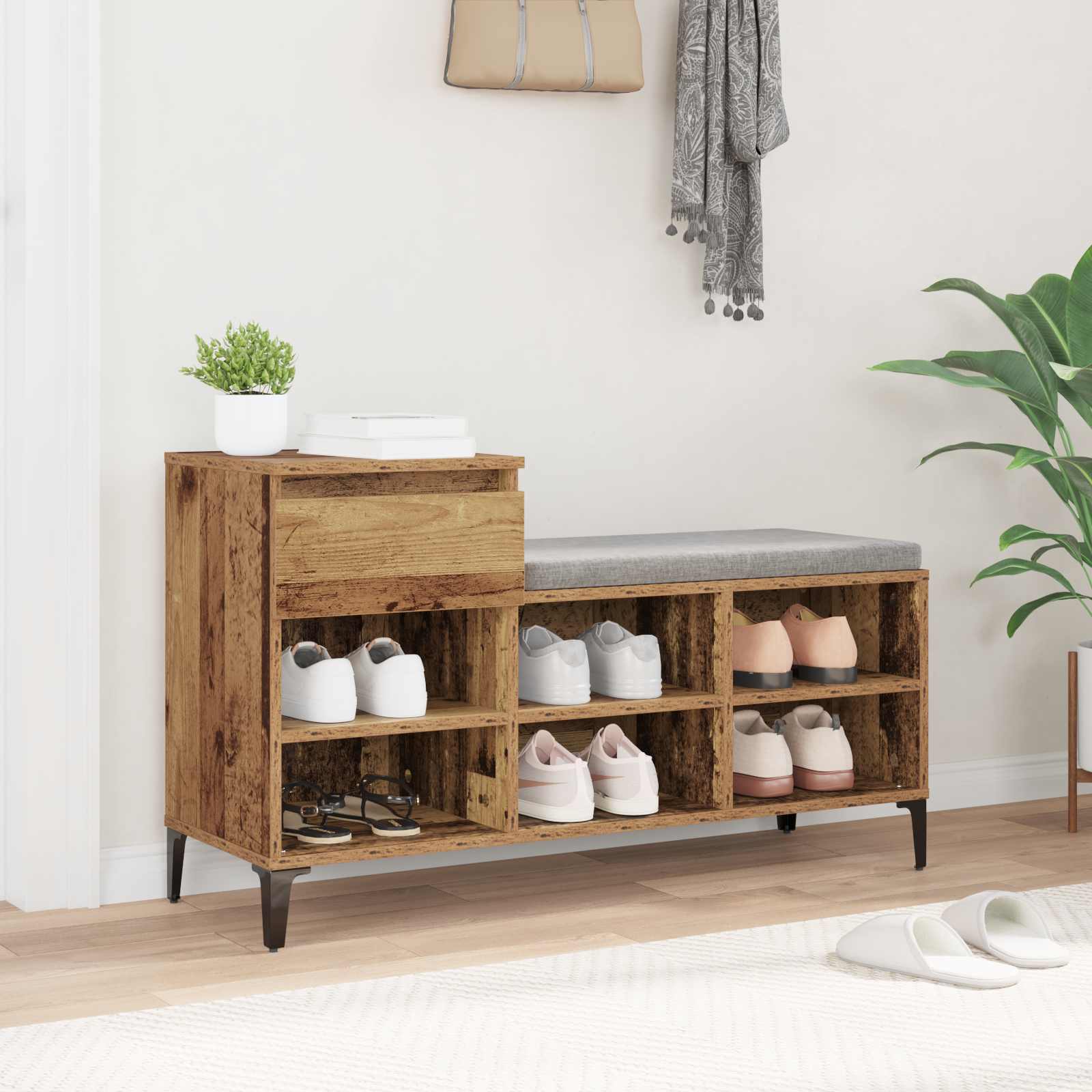 Ormar za cipele Staro drvo 102 x 36 x 60 cm Konstruirano drvo