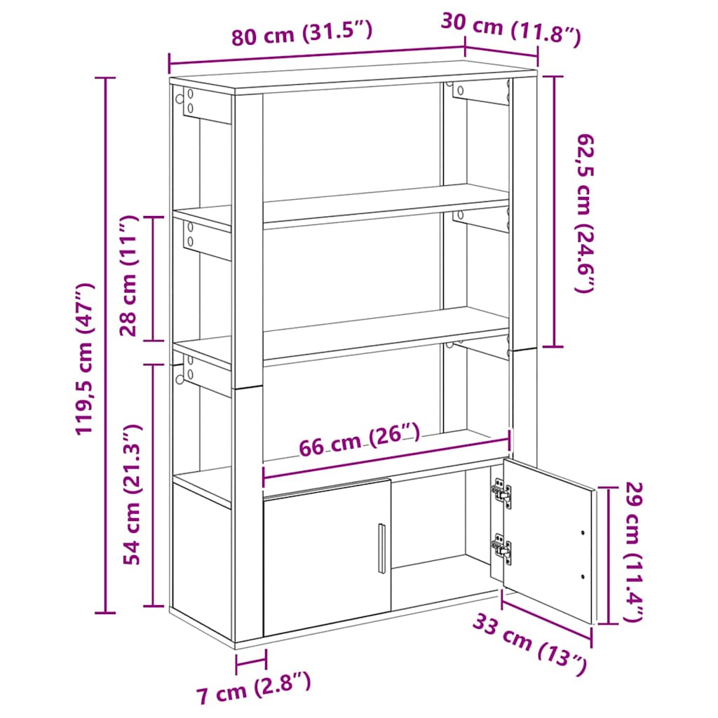 Kreveta Staro drvo 30 x 80 x 119.5 cm Konstruirano drvo
