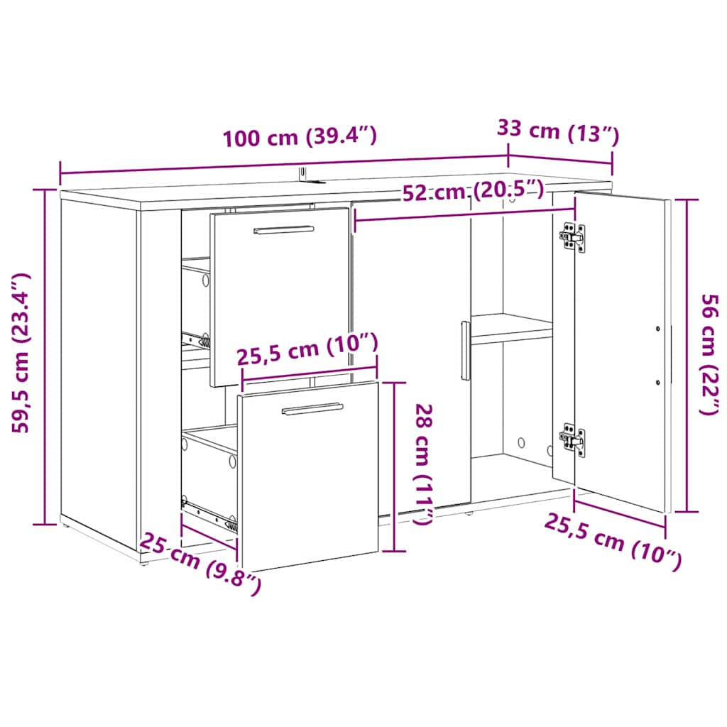 Kreveta Umjetnički hrast 100 x 33 x 59.5 cm Konstruirano drvo