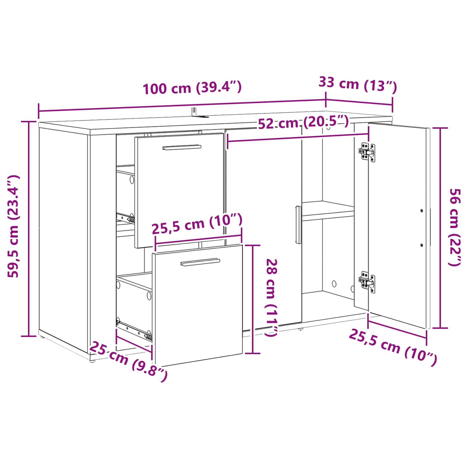 Kreveta Crni hrast 100 x 33 x 59.5 cm Konstruirano drvo