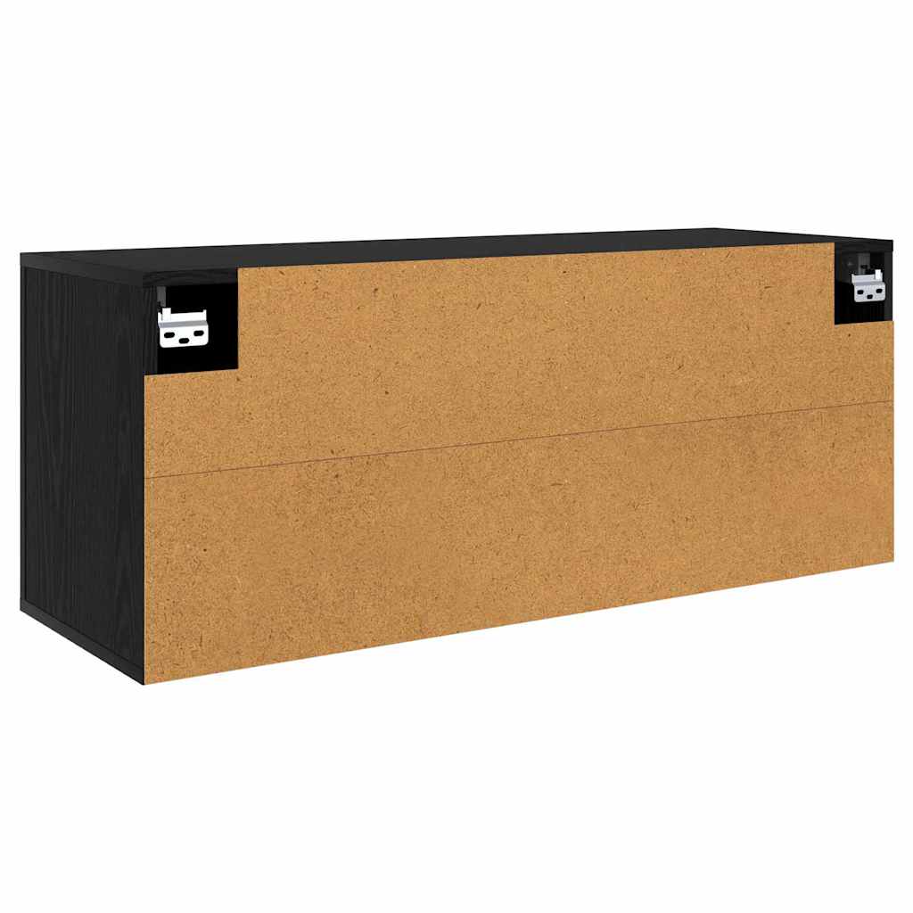 Ormar za TV montiran na zid Zidne Crni hrast 100 x 34,5 x 40 cm