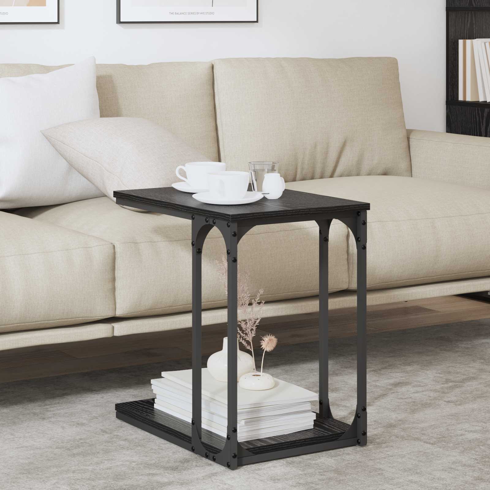 Bocni stol Crni hrast 50 x 35 x 52 cm Konstruirano drvo