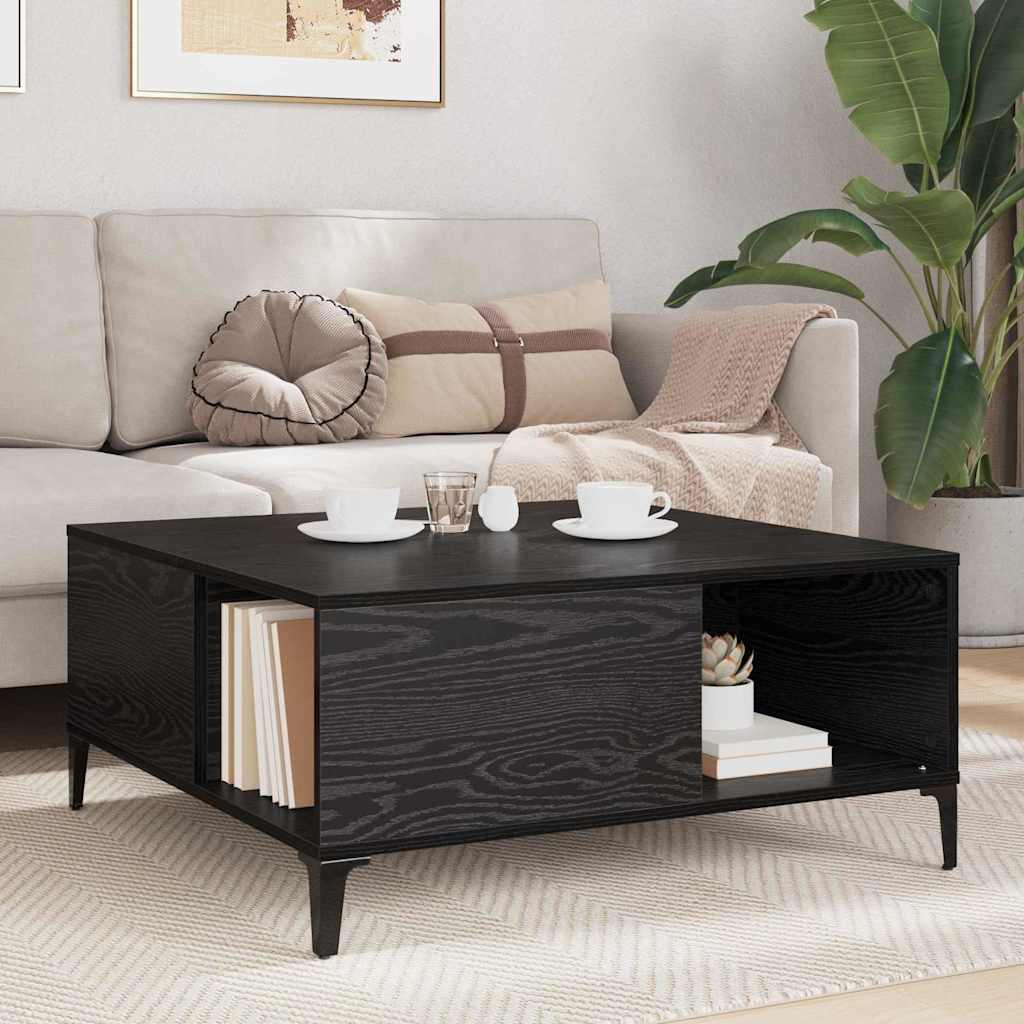 Kava Stol Crni hrast 80 x 80 x 36,5 cm Konstruirano drvo