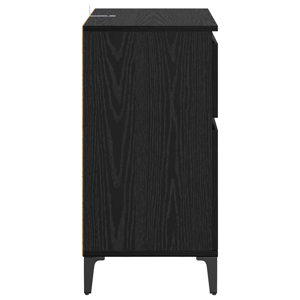 Kreveta Crni hrast 60 x 35 x 70 cm Obrađeno drvo i čelik